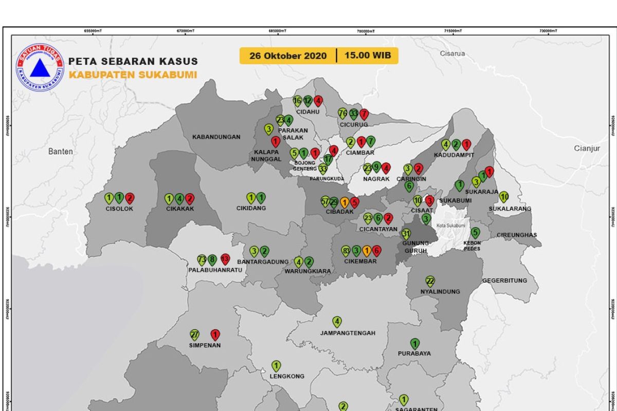 Kasus COVID-19 di Kota dan Kabupaten Sukabumi bertambah lagi 22 orang