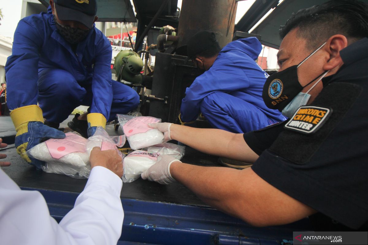 79 kilogram sabu-sabu asal Malaysia dimusnahkan