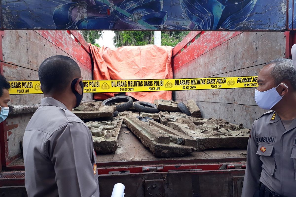 Polisi bongkar sindikat pencurian relief di Makam Tionghoa Kediri