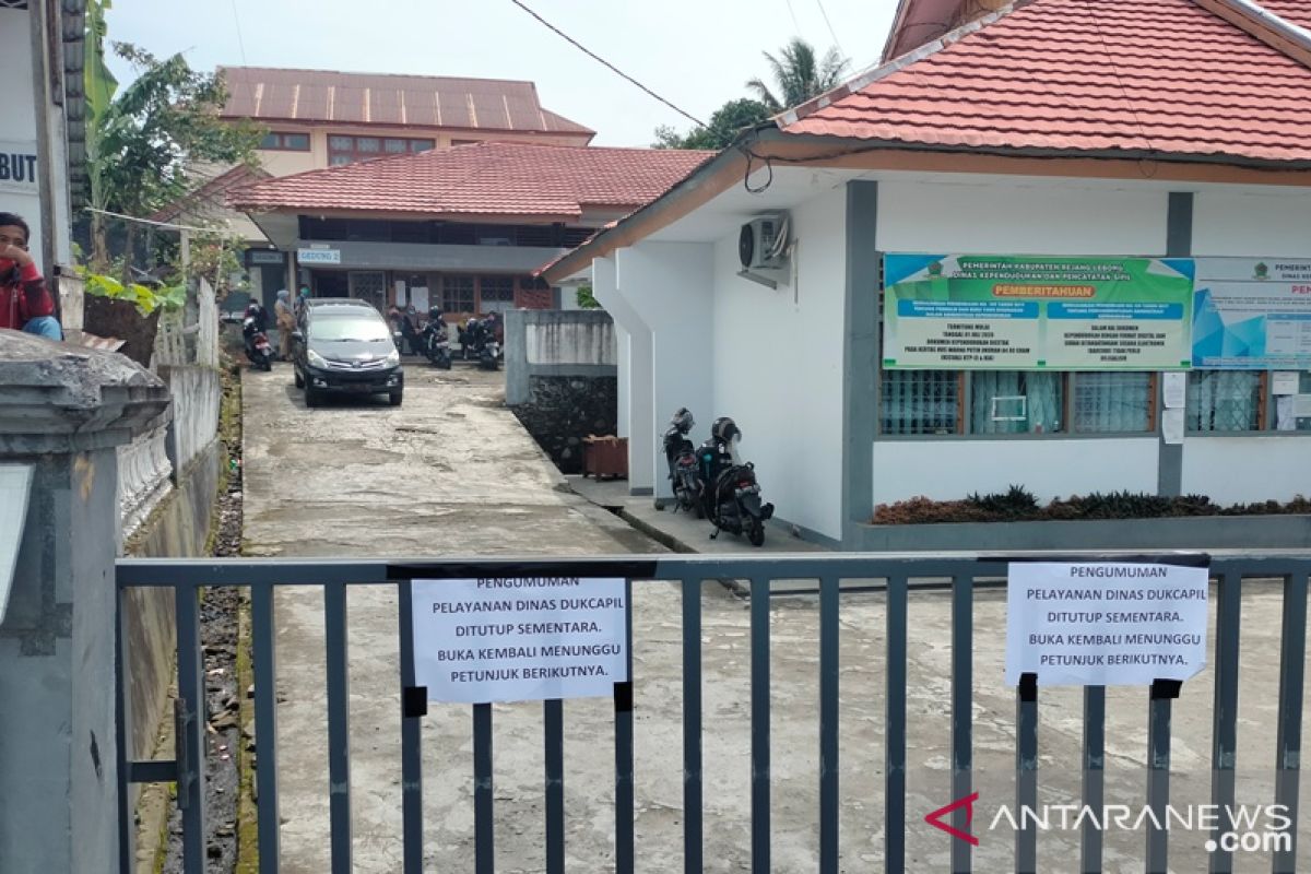 Pelayanan Disdukcapil Rejang Lebong tutup sementara