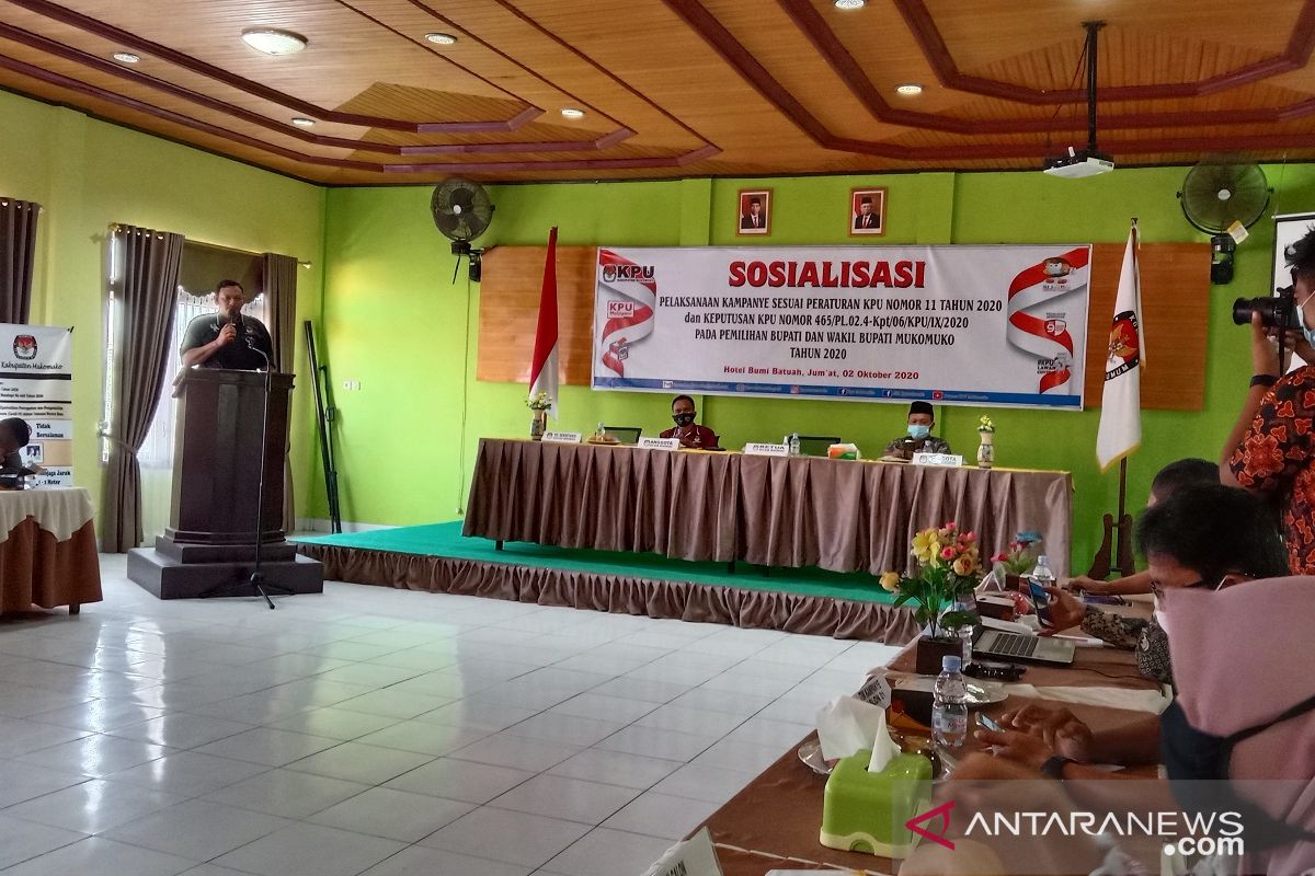 KPU Mukomuko persilakan paslon kampanyekan soal pencegahan COVID-19