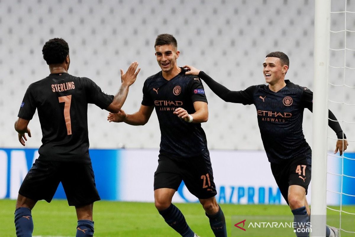 Manchester City hajar Marseille tiga gol tanpa balas