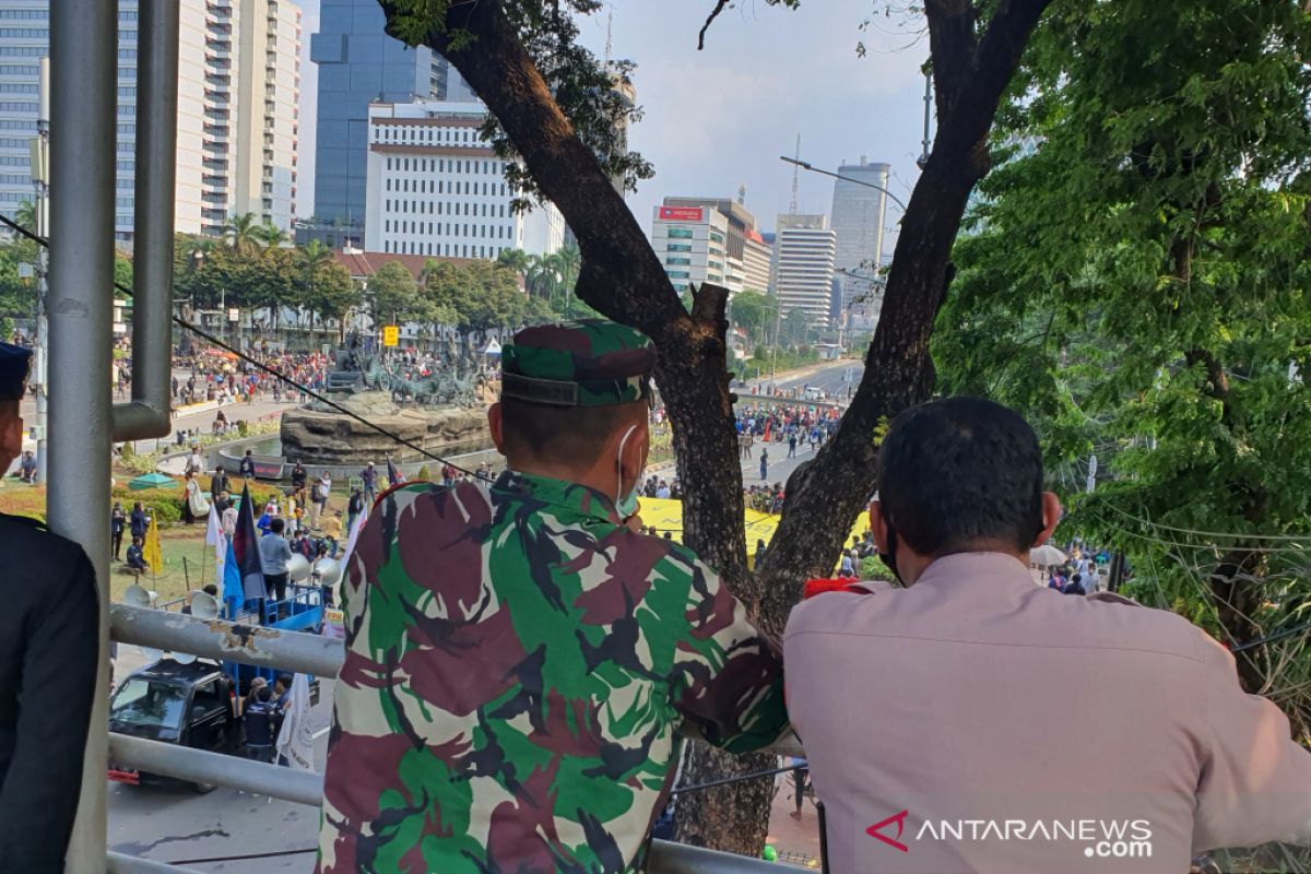 Kapolres dan Dandim Jakpus nilai demo di Patung Kuda kondusif