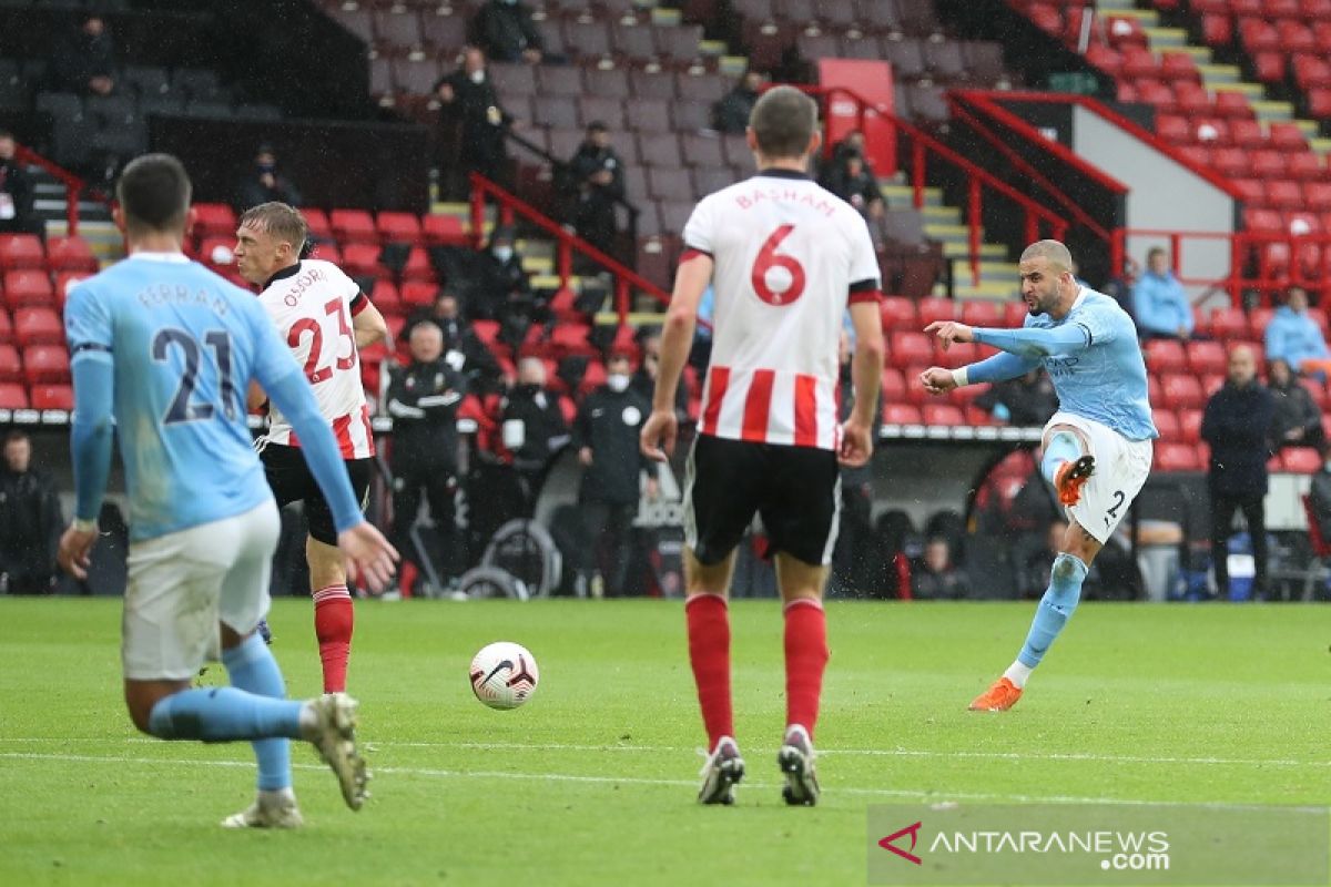 Tanpa penyerang murni, Manchester City menang di markas Sheffield United