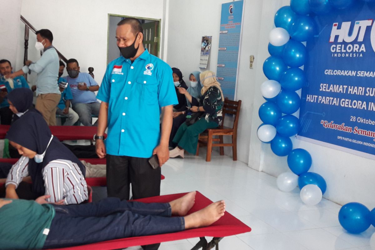 Partai Gelora Indonesia Langkat laksanakan donor darah di HUT Ke 1