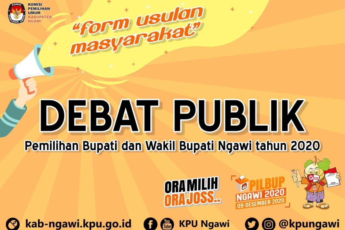 KPU Ngawi terima usulan pertanyaan masyarakat untuk debat publik