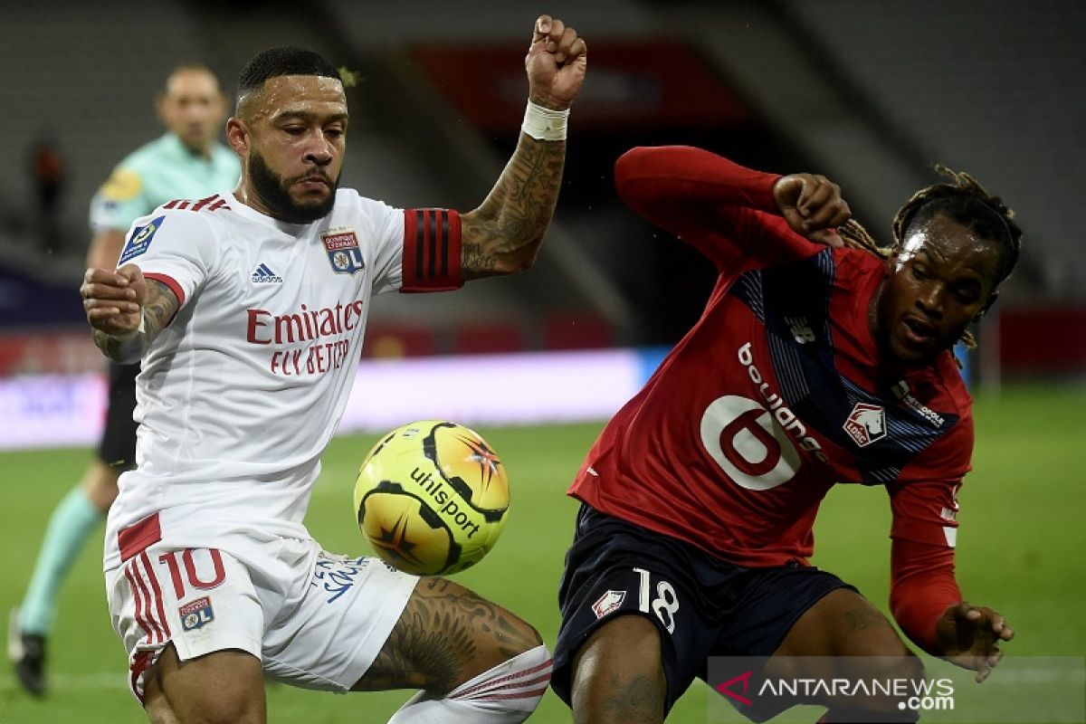 Lille gagal menang lawan 10 pemain  Olympique Lyon