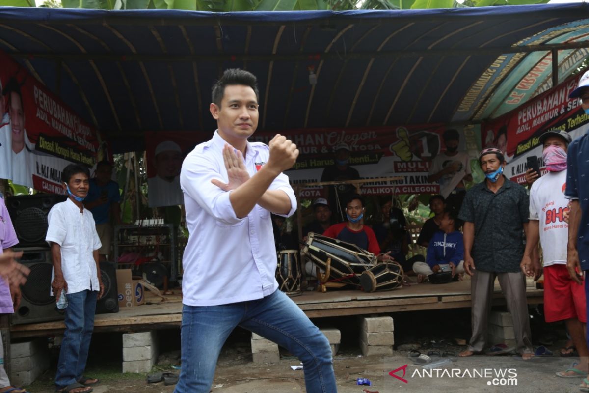 Kampanye terbatas, Firman Mutakin kembali mainkan jurus pencak silat