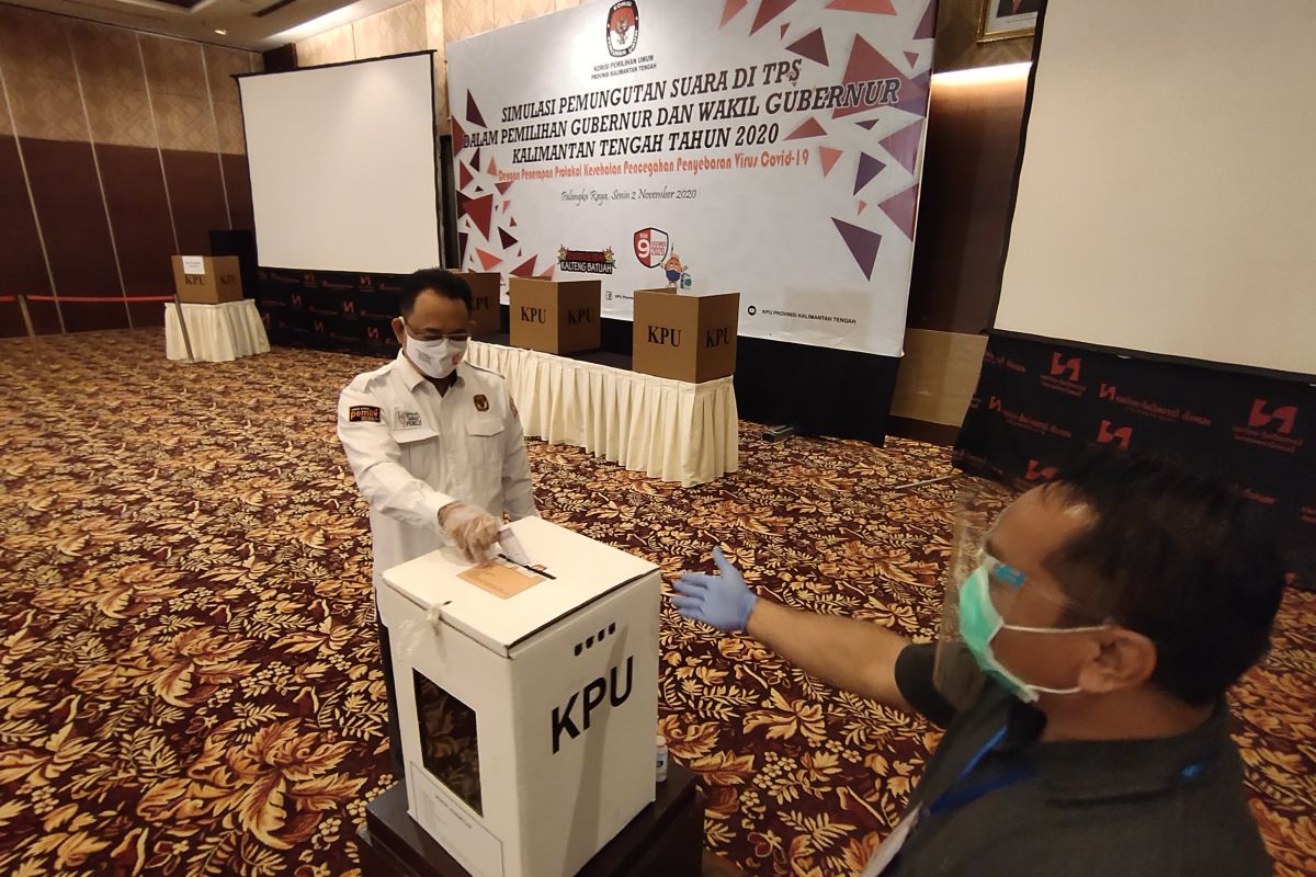 KPU Kalteng gelar simulasi pemungutan suara dengan penerapan protokol kesehatan