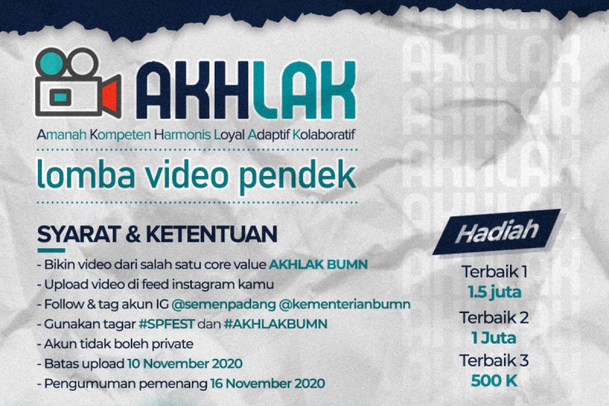 PT Semen Padang gelar lomba video "AKHLAK BUMN" berhadiah jutaan rupiah