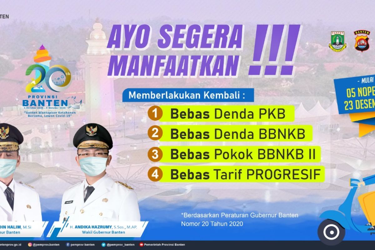 Banten bebaskan denda pajak kendaraan hingga akhir 2020