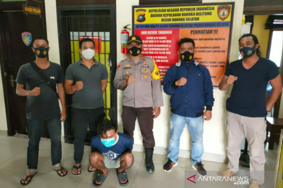 Polres Bangka Selatan tangkap pelaku pencurian aki di areal perkebunan