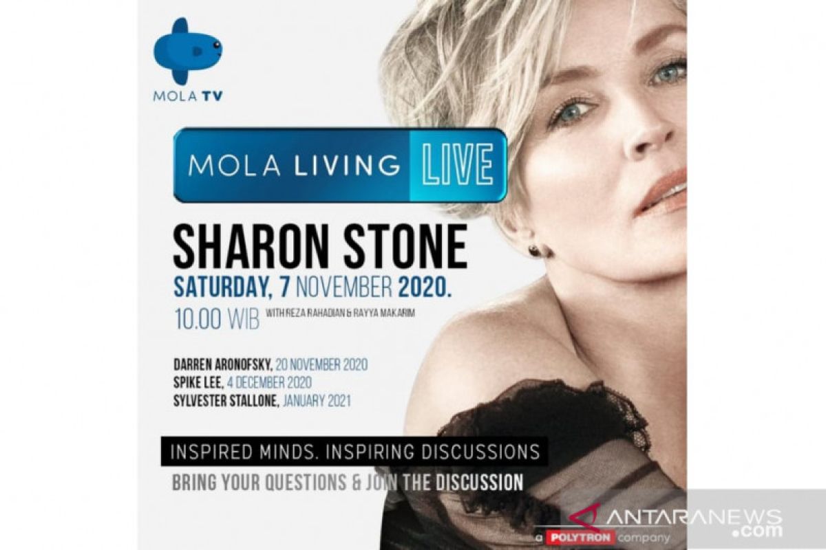 Aktris Sharon Stone akan bagi kisah hidup bareng Reza Rahardian di Mola TV