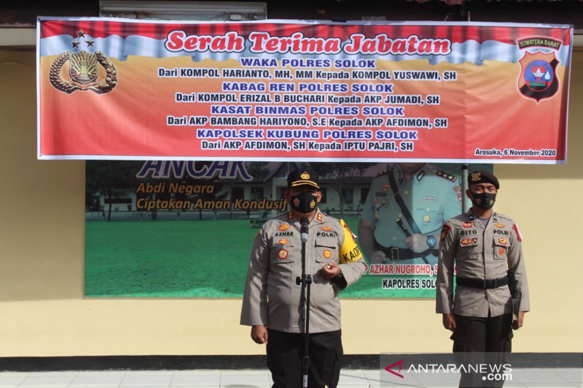 Empat pejabat di Polres Solok diganti