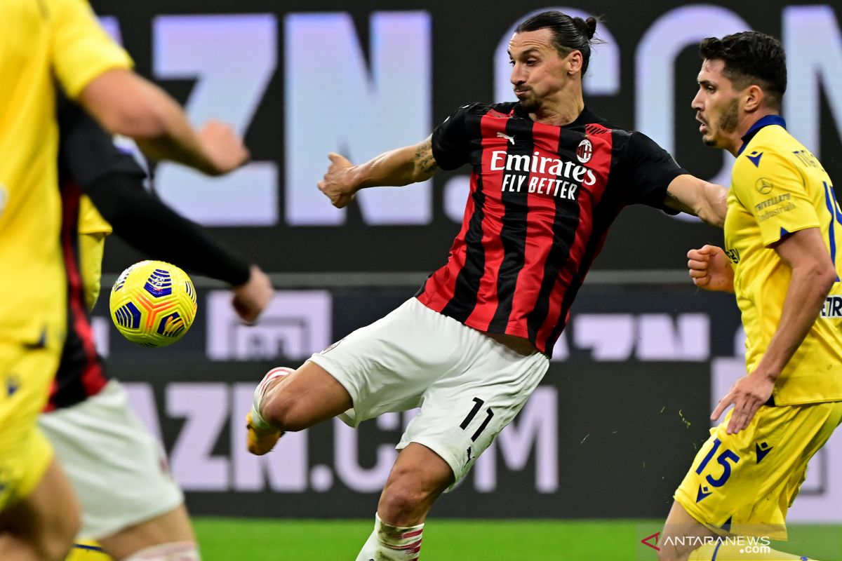 Milan bangkit dari ketertinggalan dua gol untuk imbang 2-2 dengan Verona