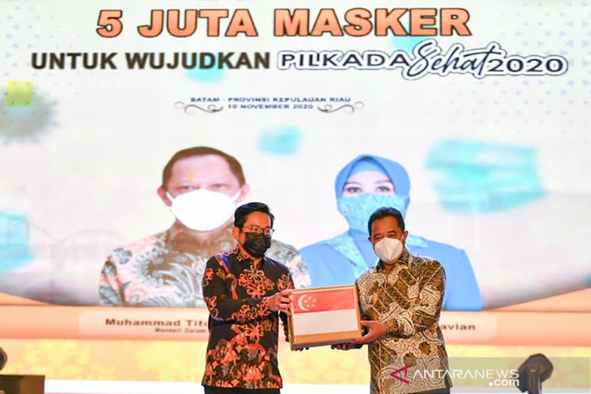 Kepri kembali terima bantuan 1,5 juta masker dari Singapura