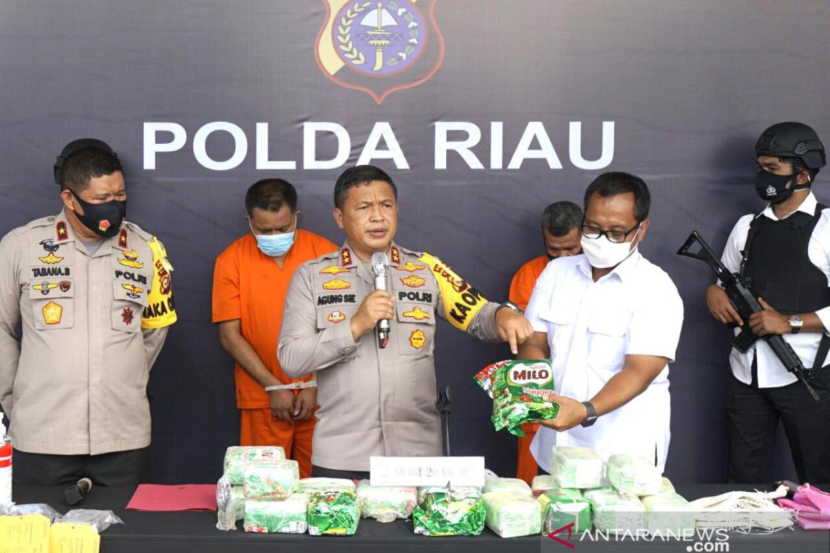 Polda Riau gulung bandar sabu 20 kg berbungkus Milo di Bengkalis dan Pelalawan, dua tewas