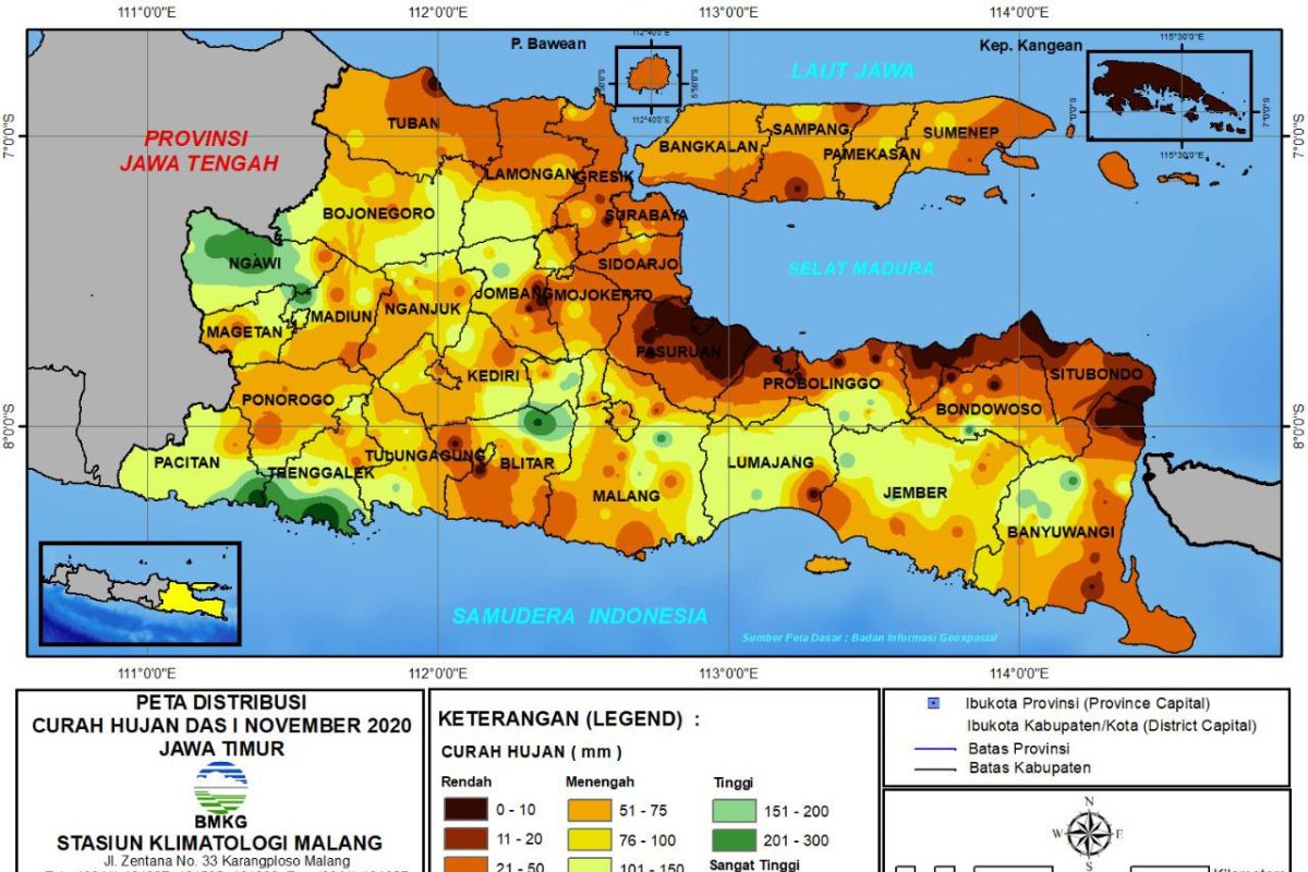 BMKG: Sebagian wilayah Jatim berpotensi hujan disertai angin kencang