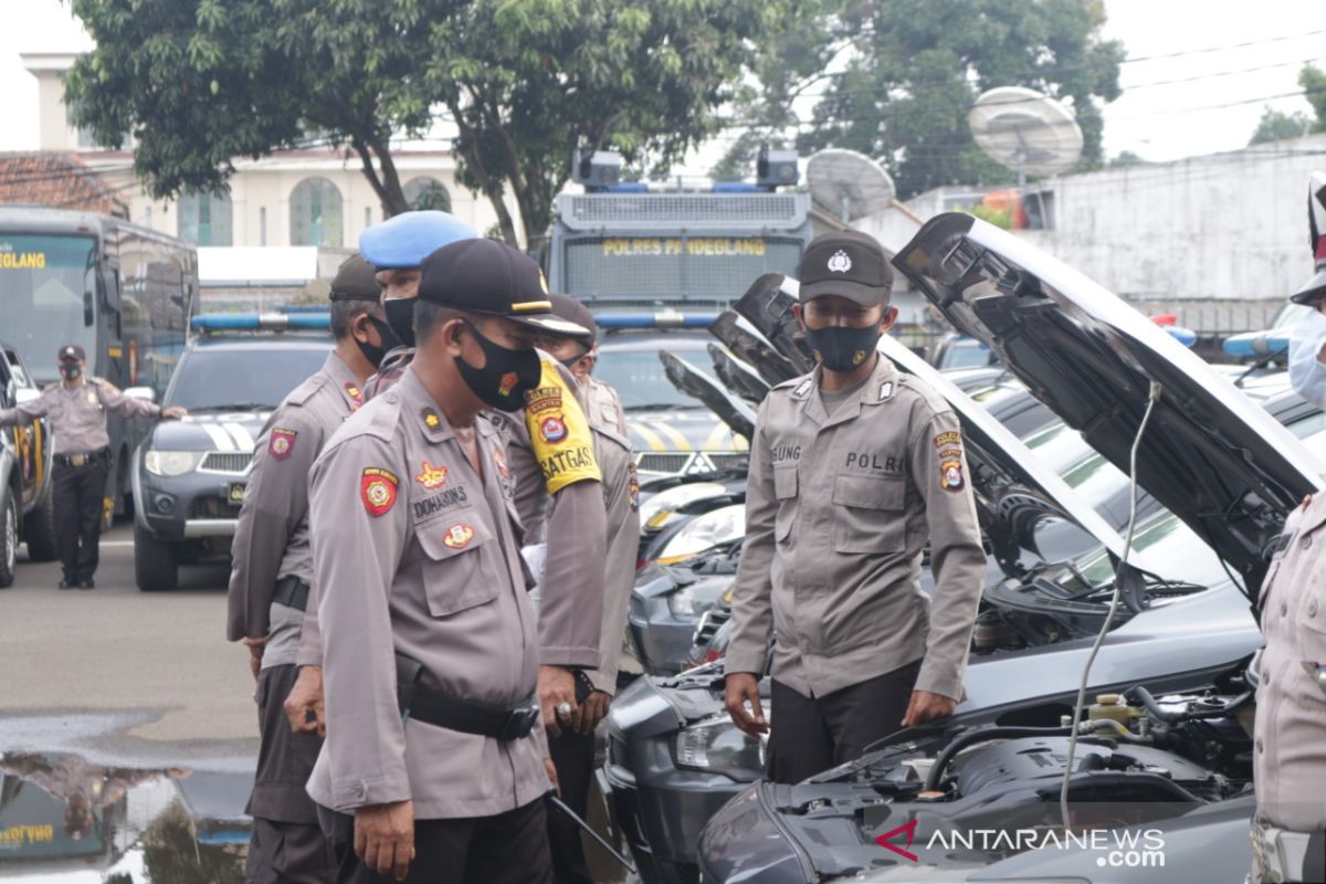 Jelang pilkada, Polres Pandeglang cek kesiapan kendaraan operasional