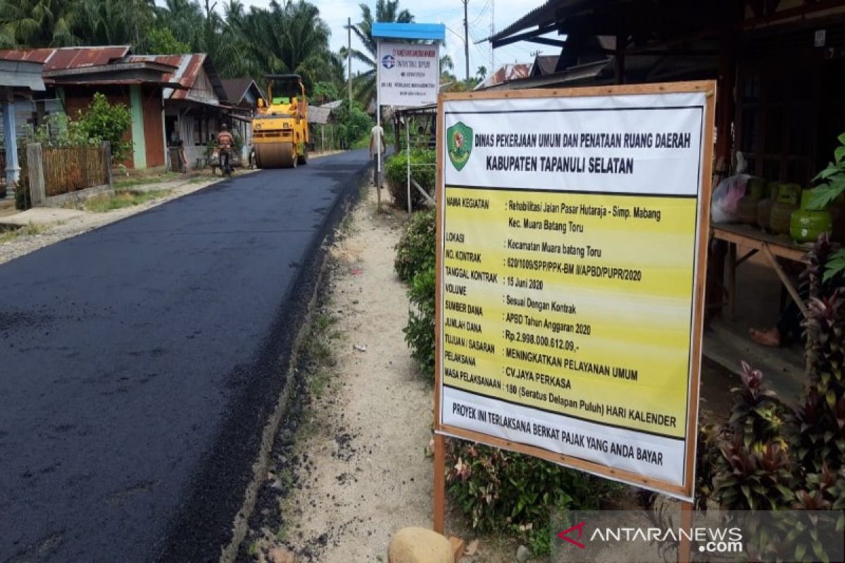 Kondisi Jalan Batang Toru-Muara Batang Toru 84 persen sudah hotmix