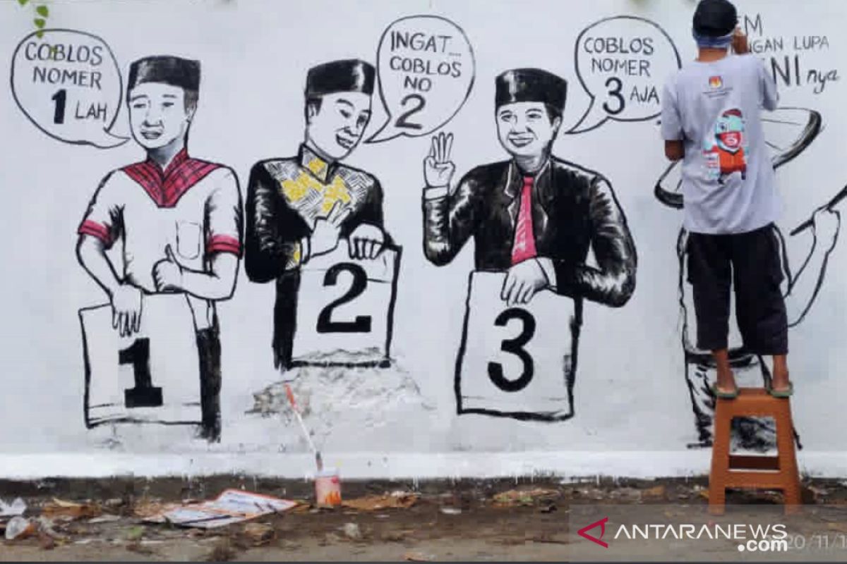 KPU Samarinda gelar lomba mural sebagai ajang sosialisasi kaum milenial