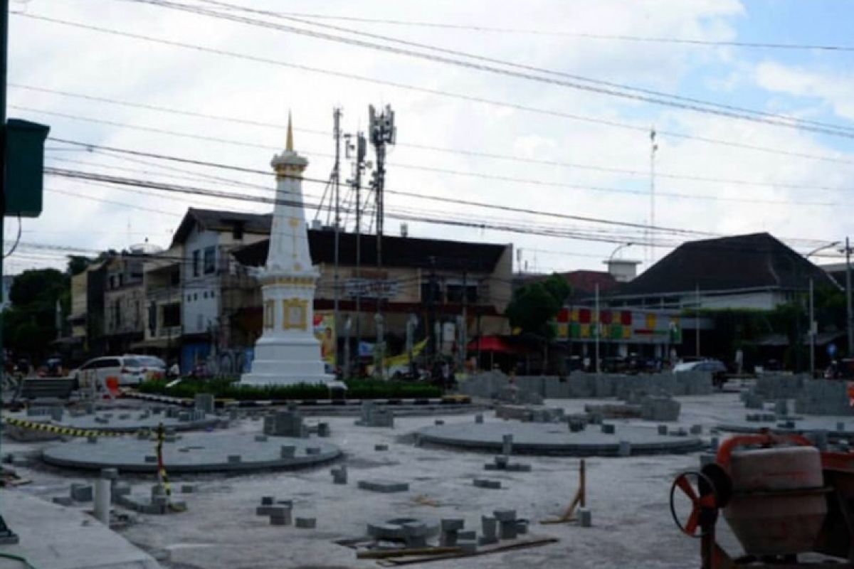 Penataan sisi utara simpang Tugu Yogyakarta akan selesai tiga pekan