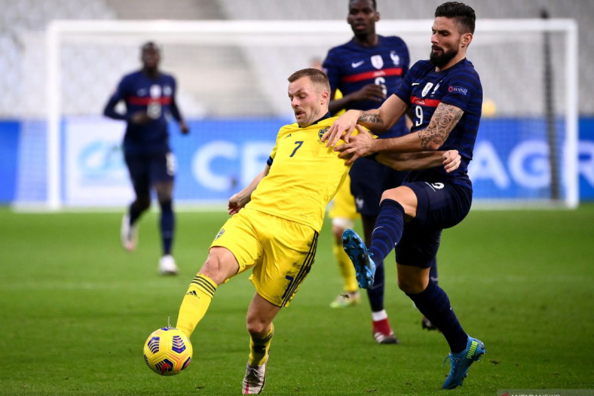 Nations League: Swedia terdegradasi setelah dibekuk Prancis 2-4