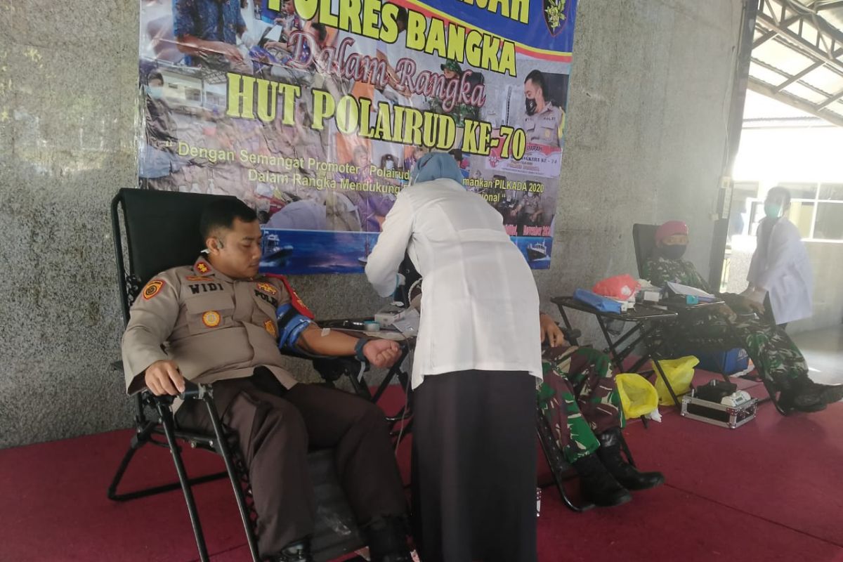 Polres Bangka berhasil kumpulkan 36 kantong darah