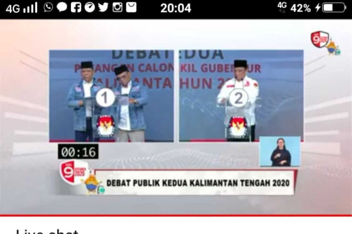 KPU harap debat Pilkada Kalteng jadi gambaran warga untuk gunakan hak pilih