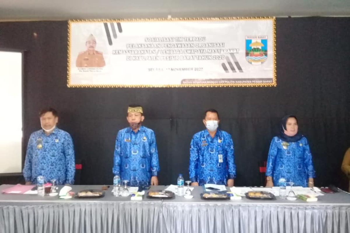 Pemkab Pesisir Barat adakan sosialisasi tim terpadu pelaksanaan pengawasan organisasi kemasyarakatan 2020