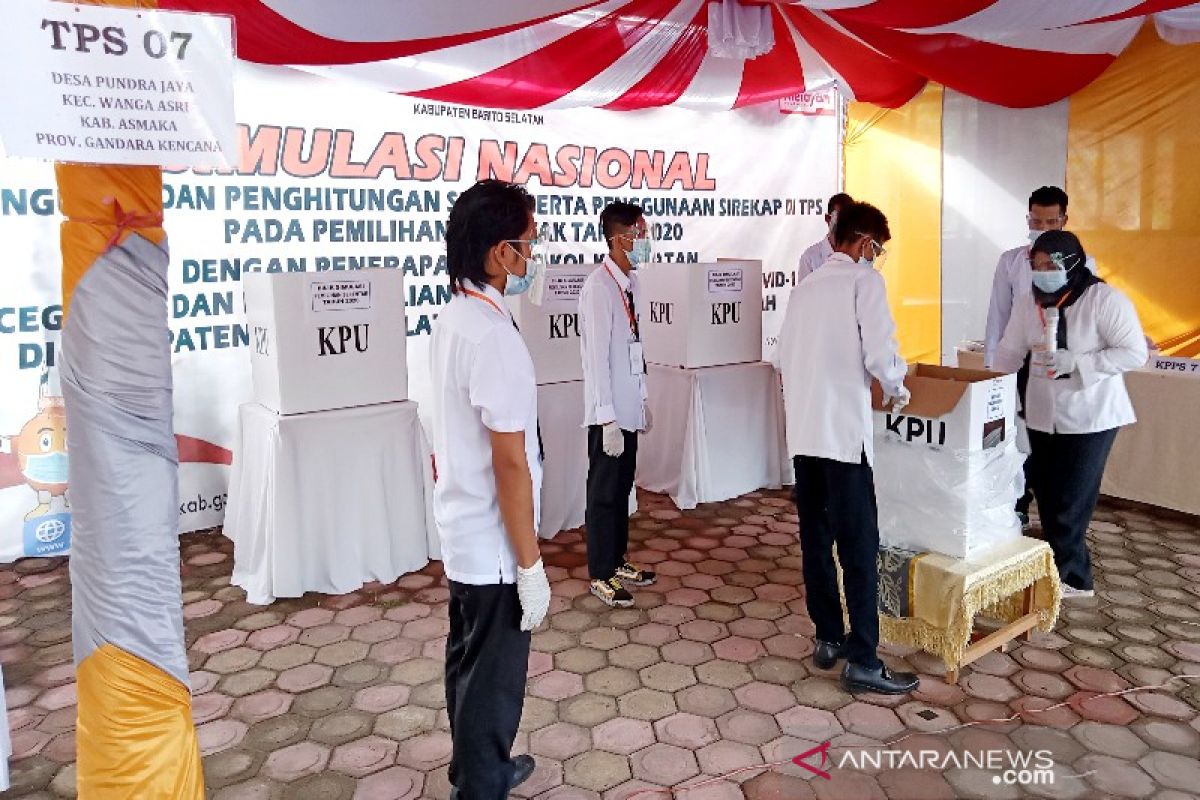 Pemkab dan DPRD Barsel dukung simulasi pemungutan suara terapkan prokes