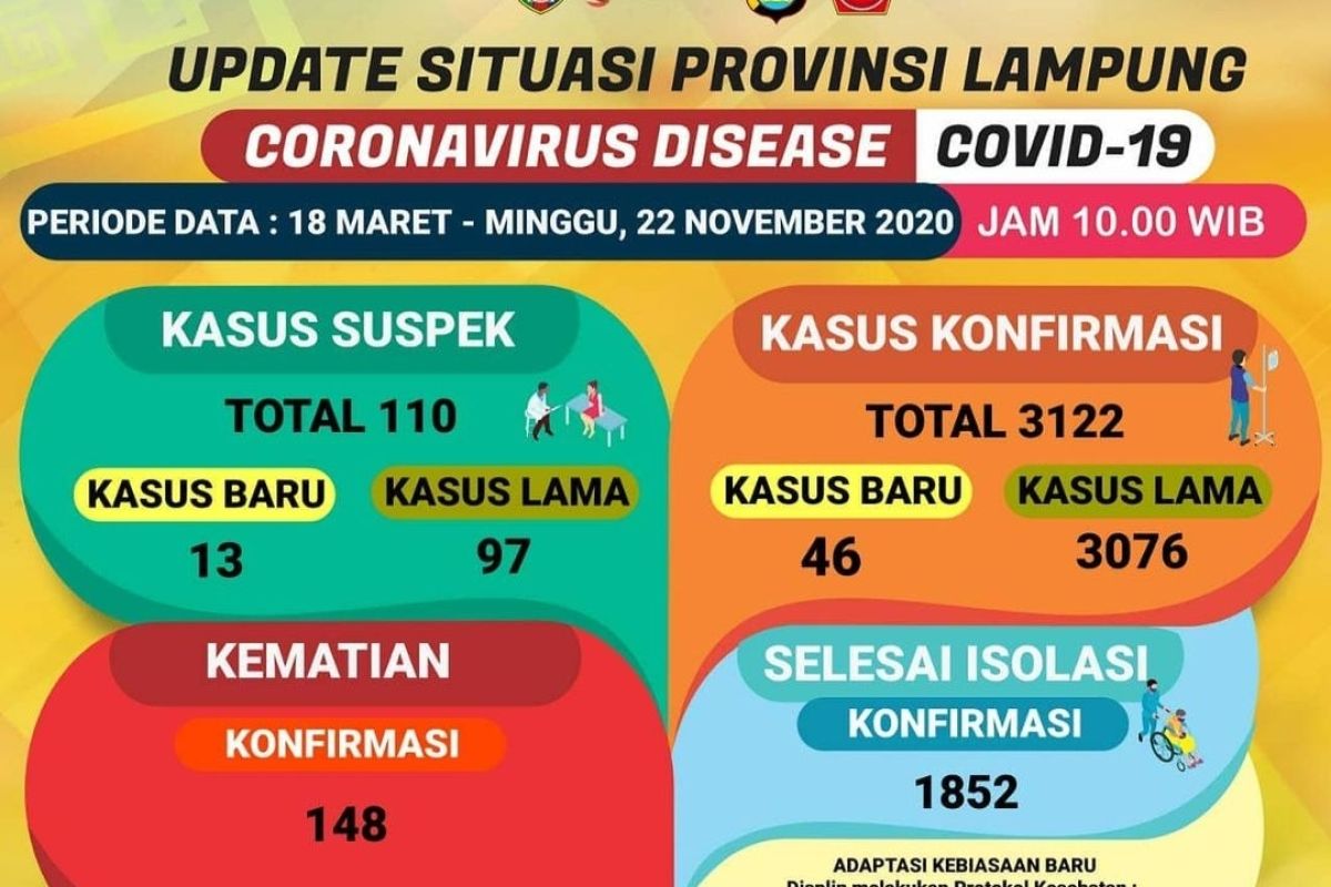 Jumlah pasien sembuh dari COVID-19 di Lampung bertambah 88