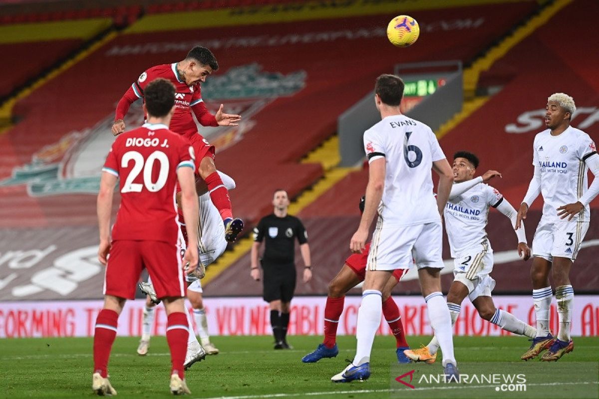 Liverpool kalahkan Leicester lewat tiga gol sundulan