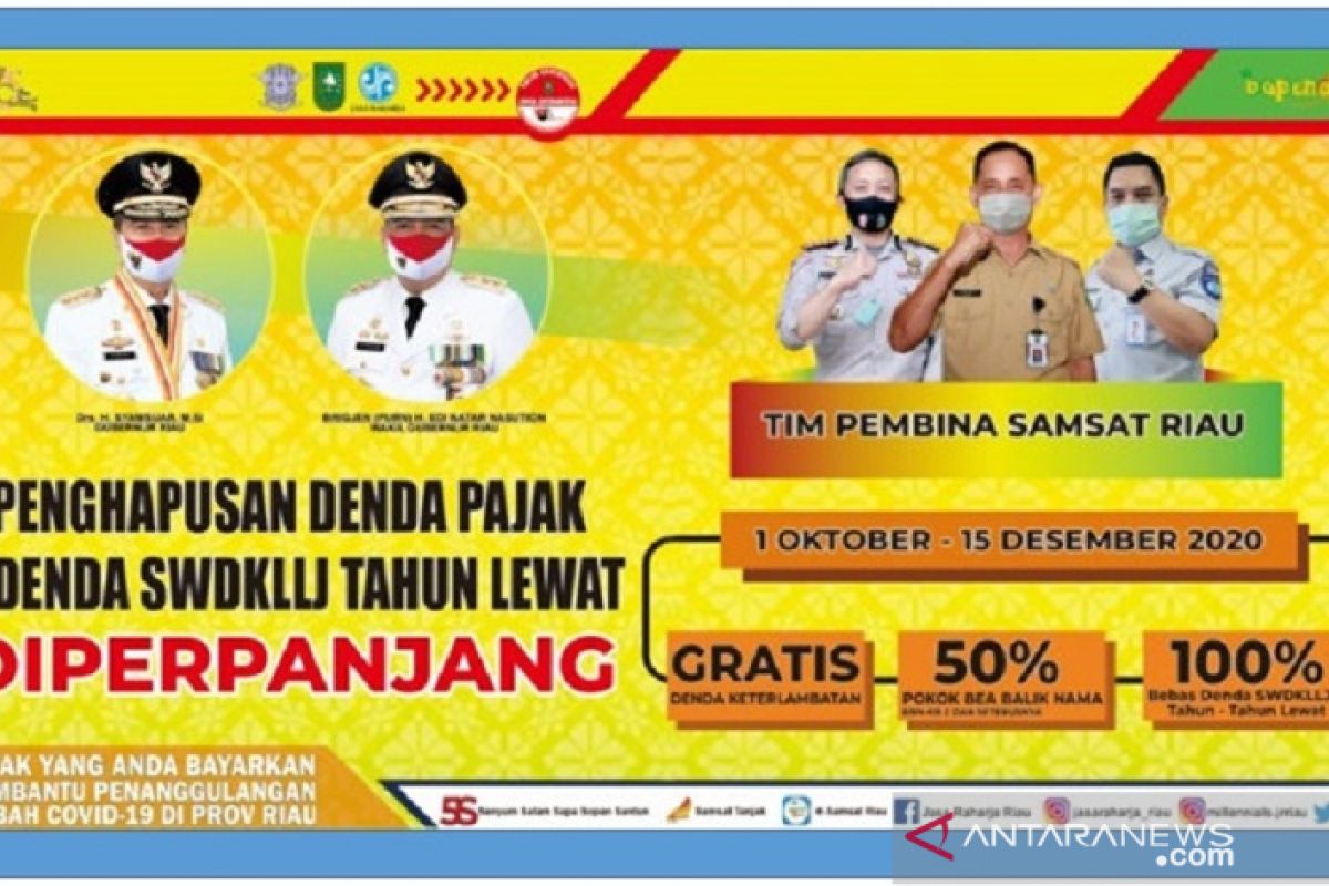 15 Desember batas akhir penghapusan denda pajak kendaraan bermotor di Riau