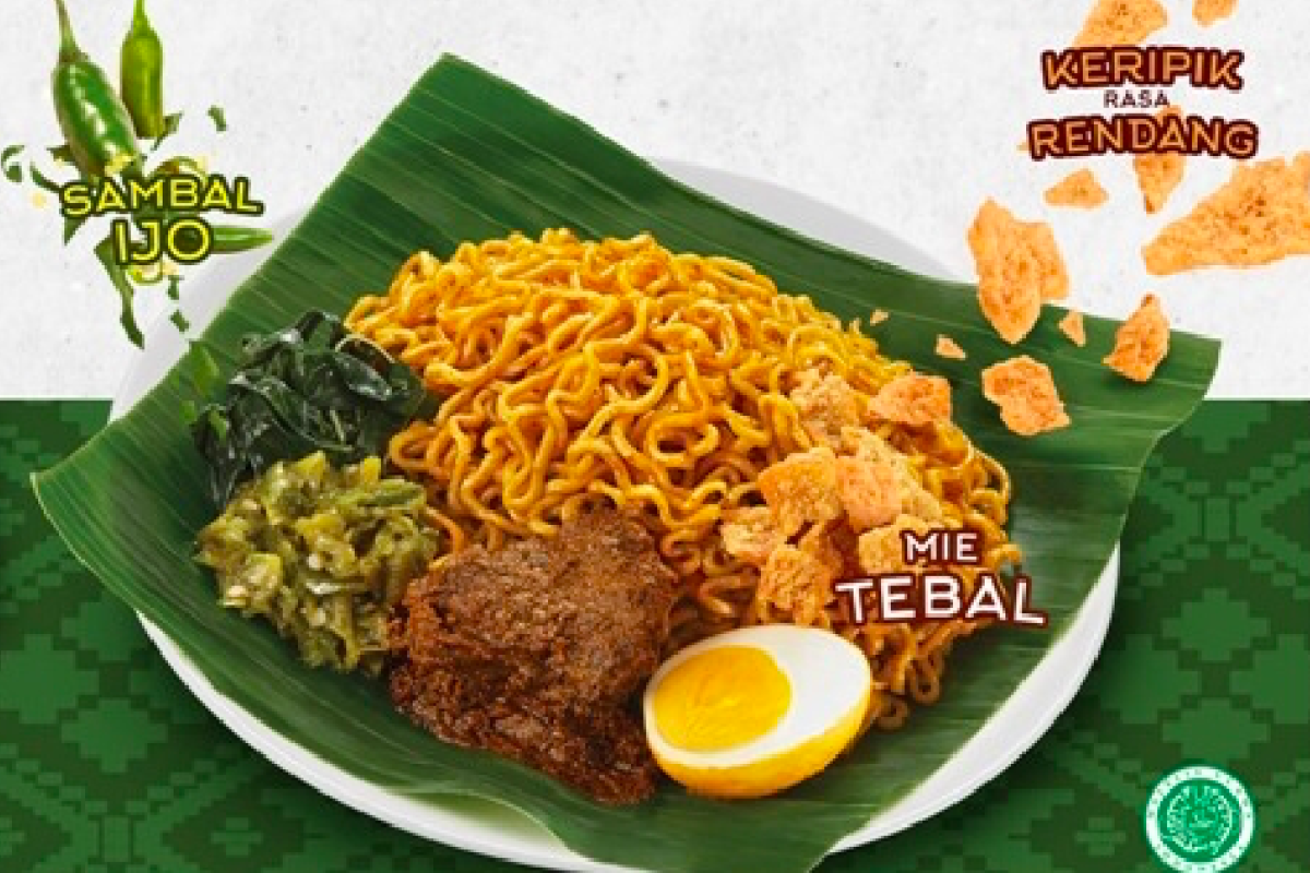 Kelezatan nasi Padang dikemas ke dalam mie instan