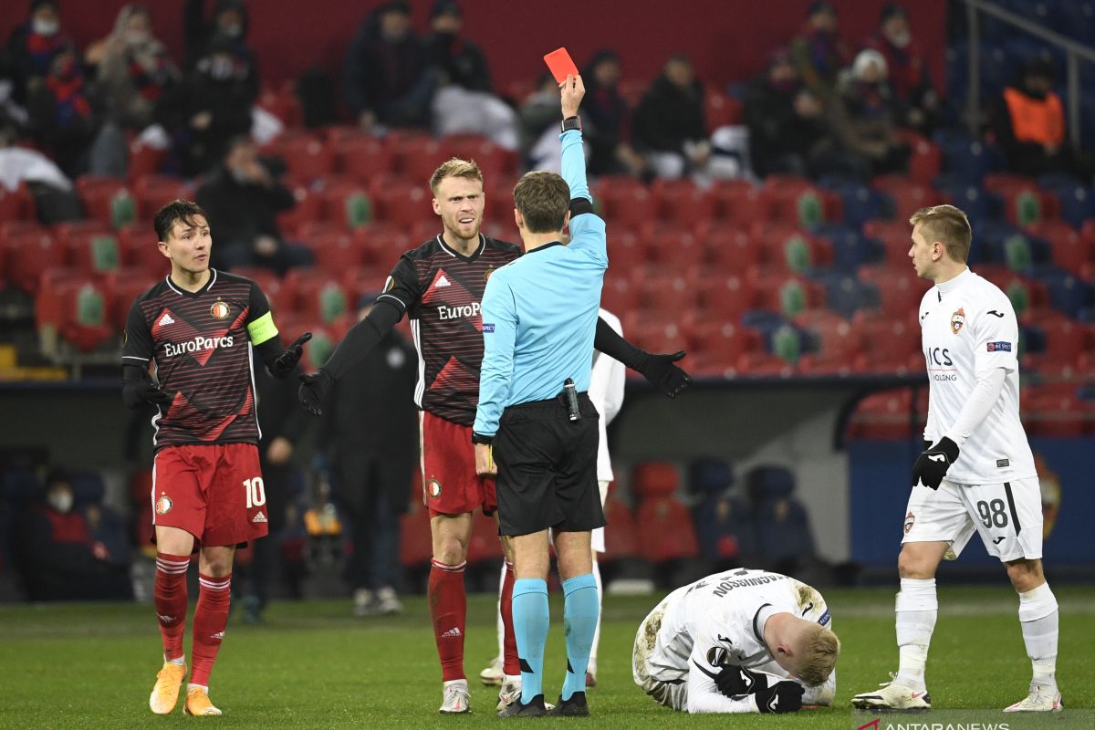 Feyenoord amankan satu poin dari CSKA walau tampil dengan 10 pemain