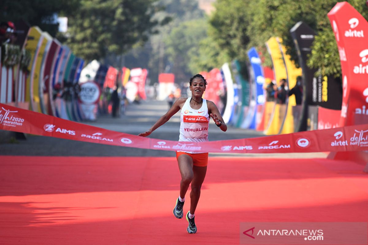 Yehualaw pecahkan rekor lari half marathon tercepat kedua di dunia