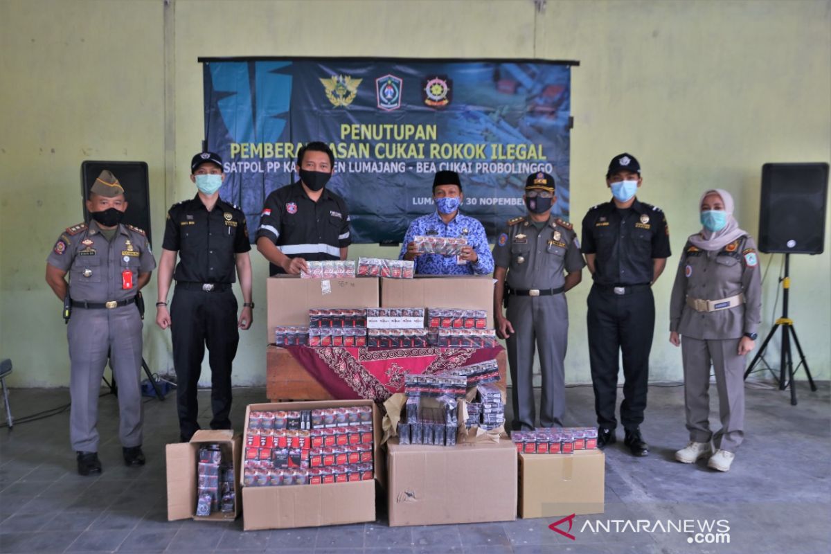 Puluhan ribu batang rokok ilegal diamankan di Kabupaten Lumajang