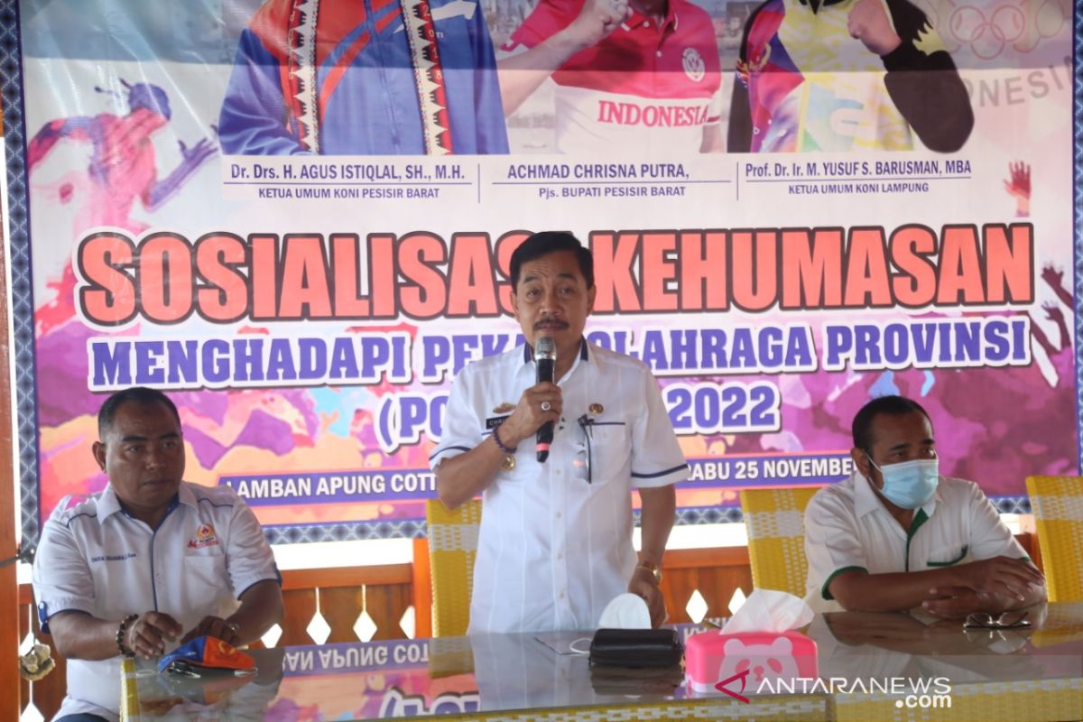 Pj Bupati Pesisir Barat buka sosialisasi kehumasan hadapi Porprov IX Lampung