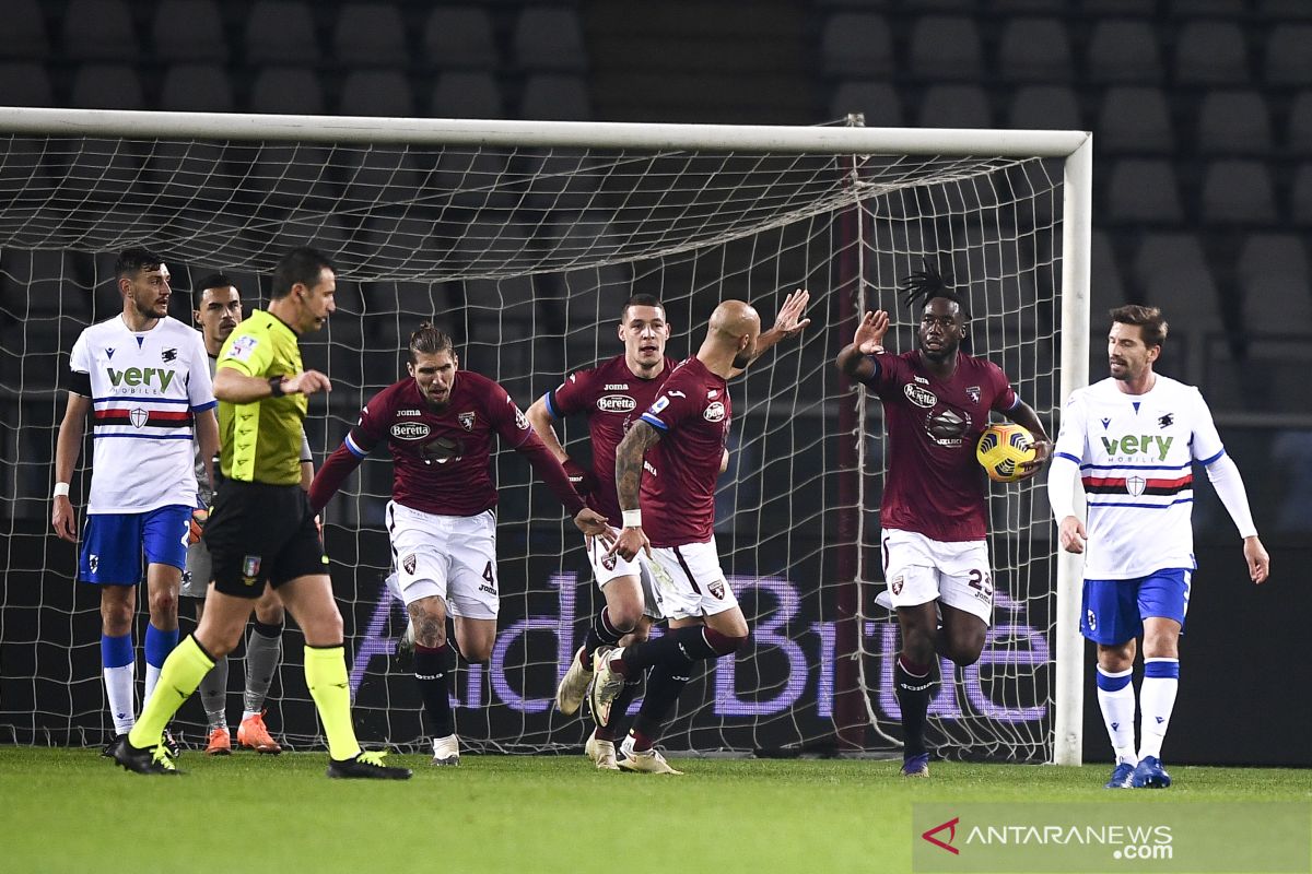 Torino kembali gagal pertahankan keunggulan saat diimbangi Sampdoria 2-2