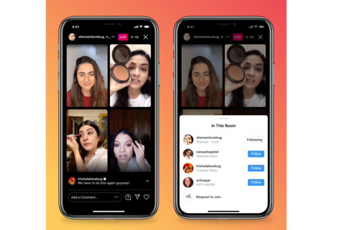 Instagram rilis Live Rooms, bisa "live" hingga  empat orang