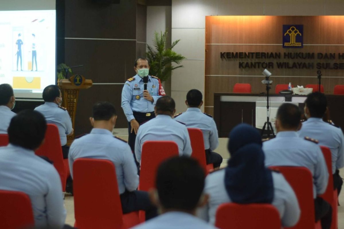 Kakanwil Kemenkumham Sulsel tekankan pentingnya penerapan protokol kesehatan terkait COVID-19