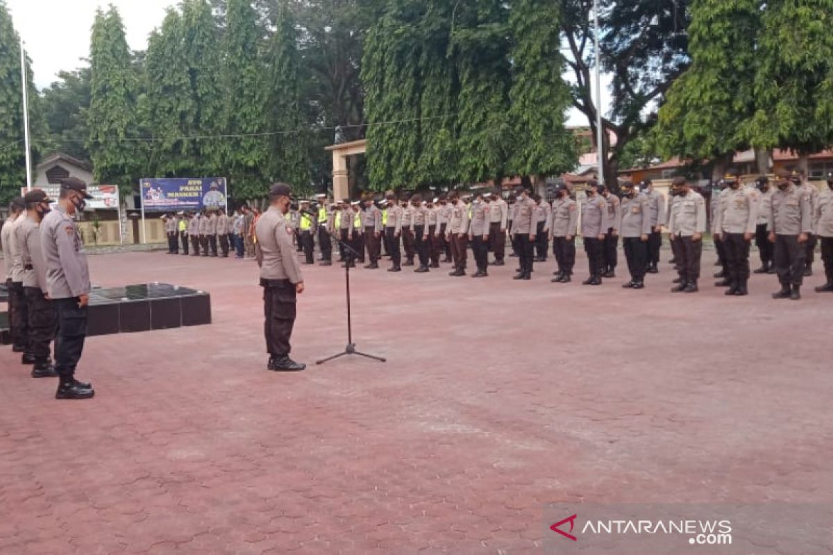 Ratusan personel Polres Palu Apel kesiapan pengaman kampanye Dialogis