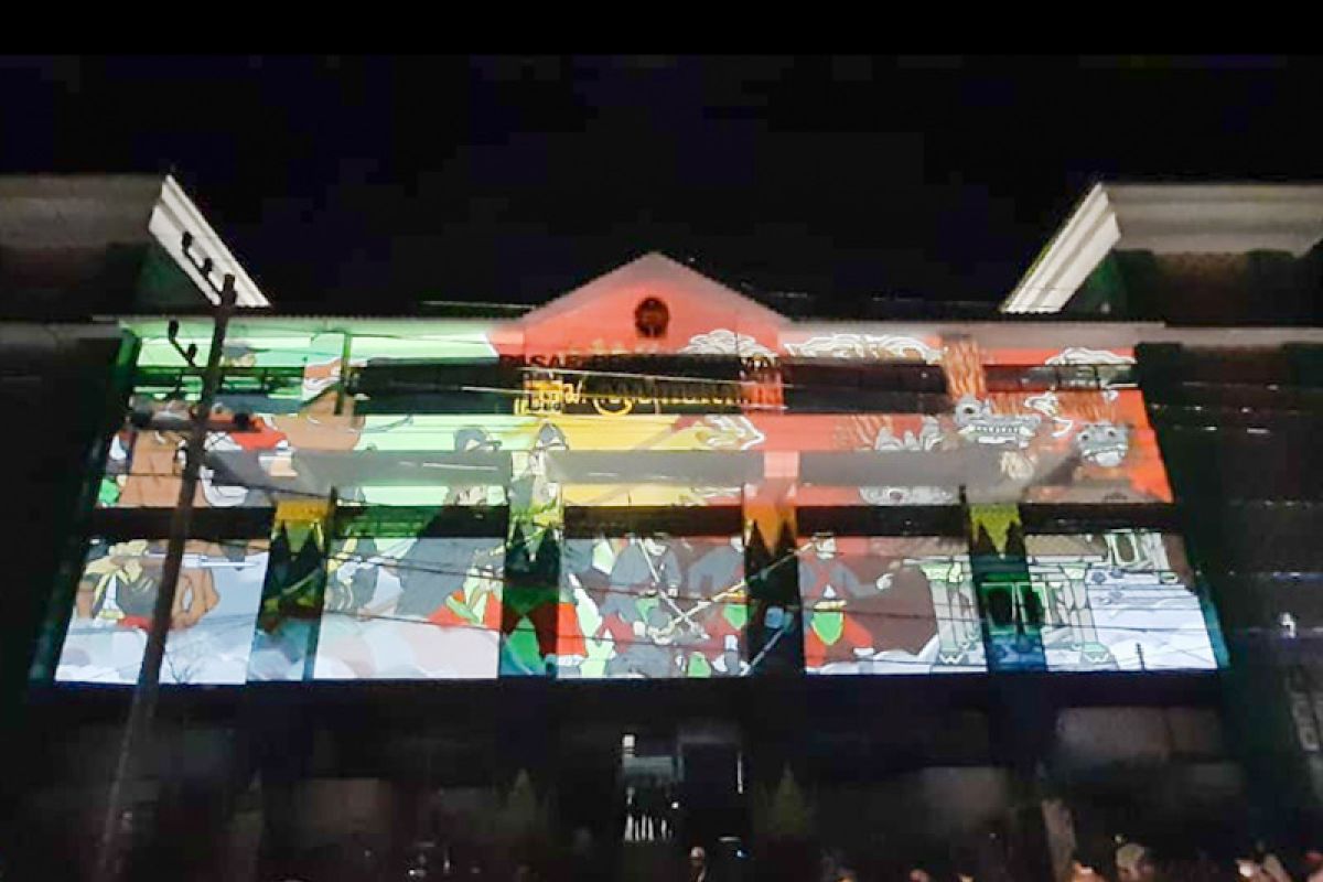 Video mapping memeriahkan "soft launching" Pasar Prawirotaman Yogyakarta