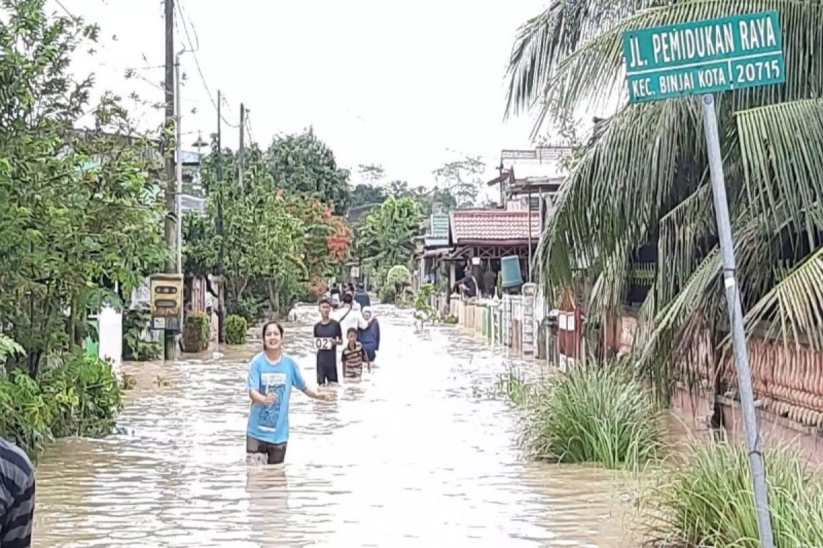 Ribuan rumah warga di Kota Binjai terdampak banjir