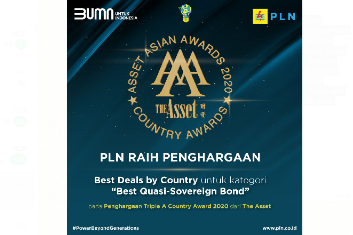 PLN Sabet Penghargaan dari The Asset Asian Awards