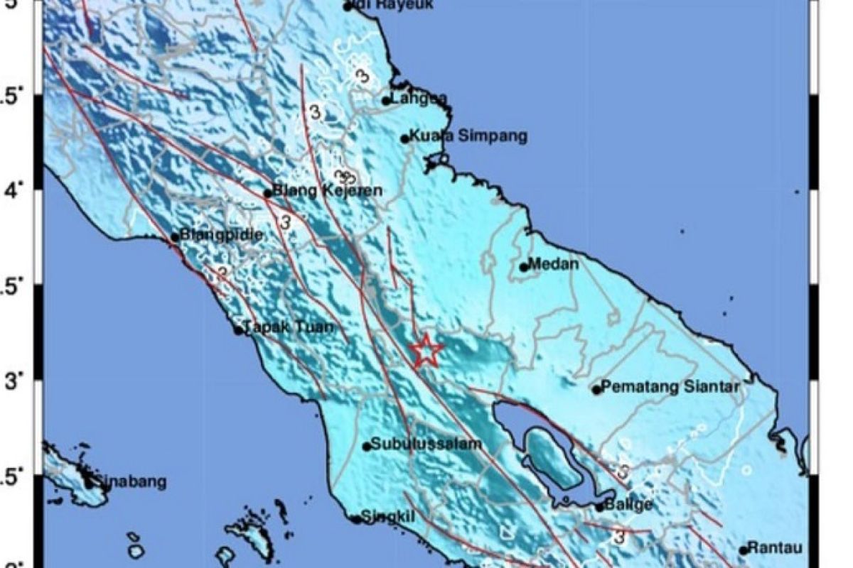 Gempa 5,2 magnitudo di Karo-Sumut tak berpotensi tsunami, sebut BMKG
