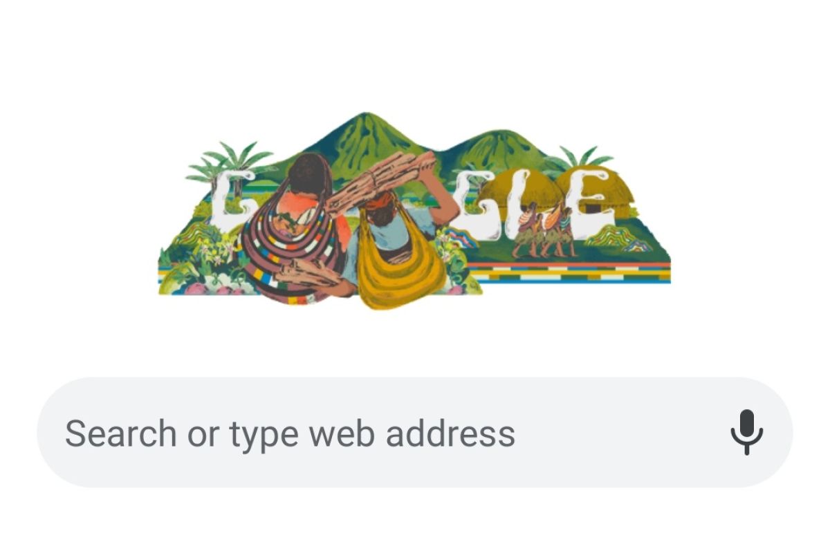 Tampilan Google Doodle untuk apresiasi Noken Papua