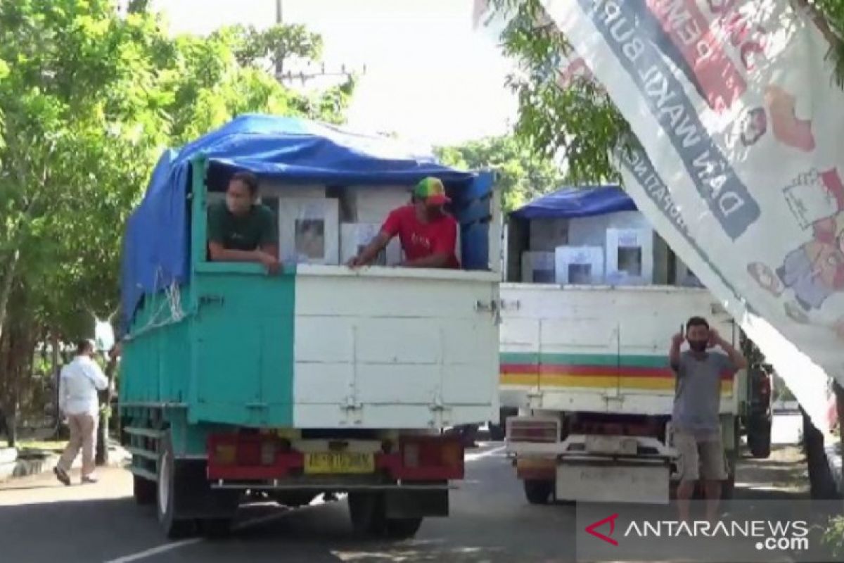 Logistik Pilkada Ngawi didistribusikan ke kecamatan dan desa