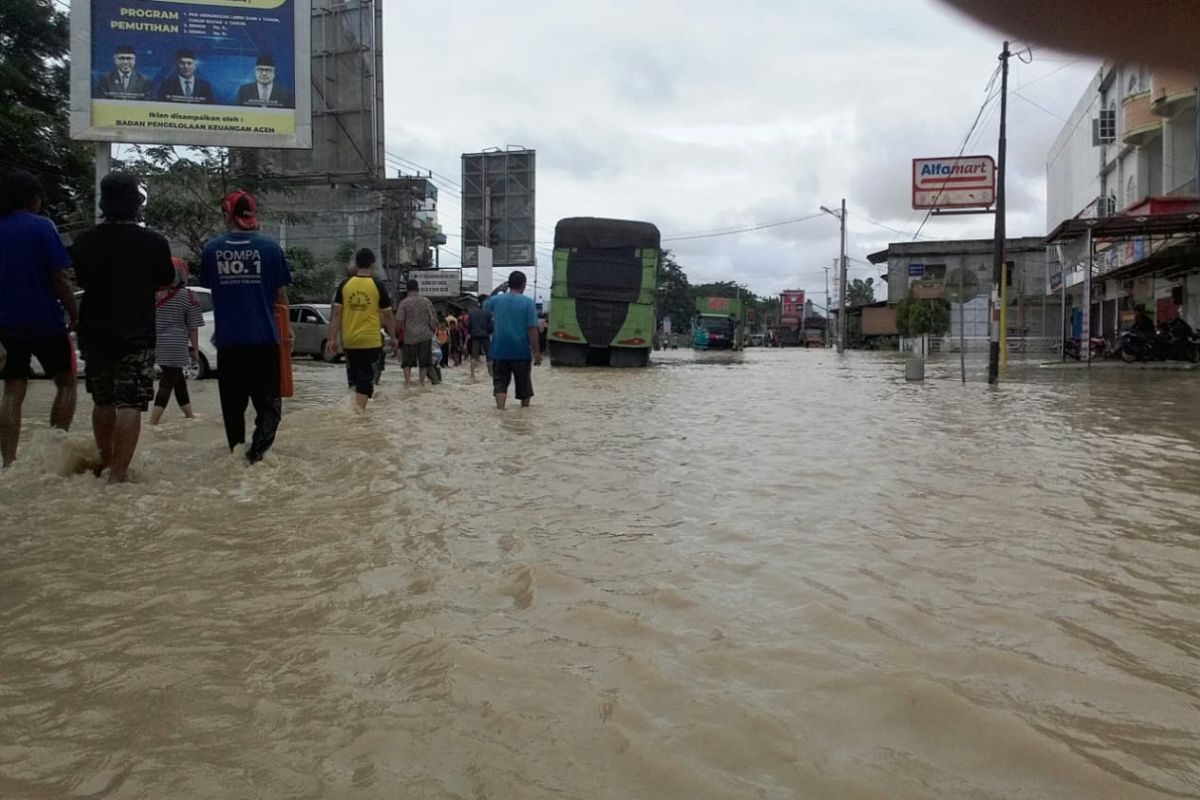 Hujan reda, banjir di Aceh Utara mulai surut